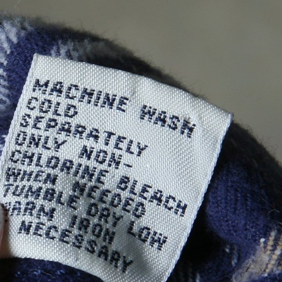 Gap Boys Flannel Button Down Shirt Navy White Khaki 2 Pocket Cozy Soft - Picture 5 of 6